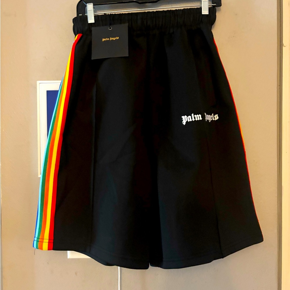Palm Angels Black Shorts with Logo